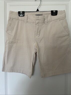 Tommy Hilfiger Beige Pinstripe Bermuda Shorts